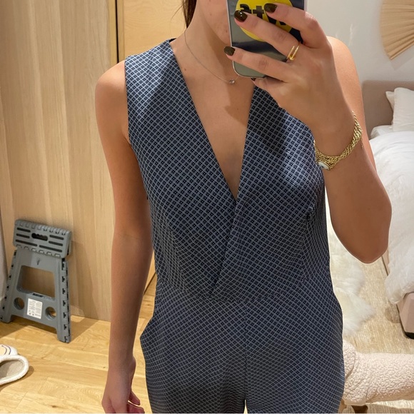 Zara Trafaluc Blue Pattern Pantsuit - Picture 2 of 6